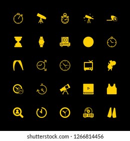 [IconsCount] watch vector set. With stopwatch, old tv and timer icons in set