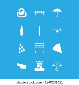 [IconsCount] water vector set. With tower, holy ghost and rain icons in set