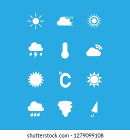 [IconsCount] weather vector set. With temperature, sun and cloud icons in set