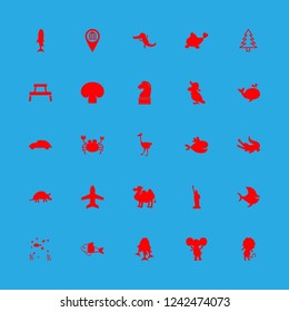 [IconsCount] wild vector set. With elephant, whale and lion icons in set