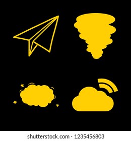 [IconsCount] wind vector set. With hurricane, cloud and paper fly icons in set