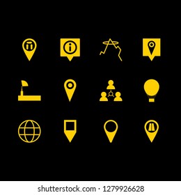 [IconsCount] world vector set. With nformation point pin, air war and map pin icons in set