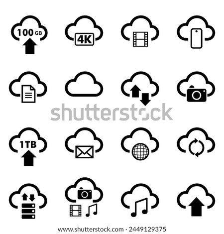 iconset cloud technology cloud server illustration icon sheet