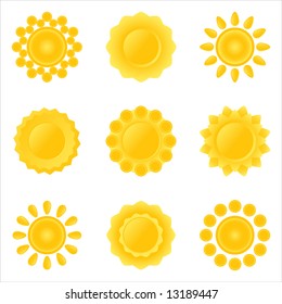 Icon-set of sun. Vector-Illustration.