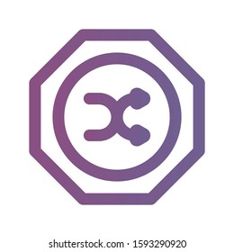 Iconshuffle button in Lineal Gradient style. vector illustration and editable stroke. Isolated on white background.