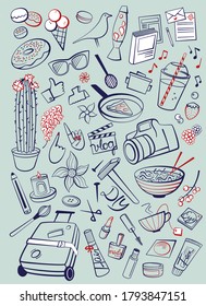 Icons-Set Influencer Social Media Vector Illustration