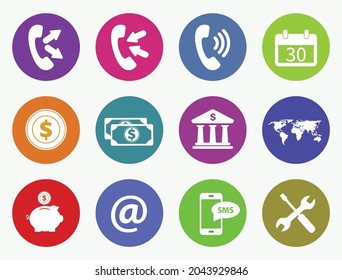 icons.Simple flat vector icons set.vector for business card and website.