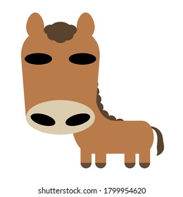 Icon-style Straight Face Animal Horse