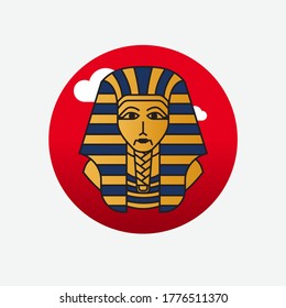 Icon/Symbol of a Pharaoh (King Tutankhamun). isolated vector file. 