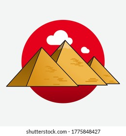 Icon/Symbol of the Pyramids of Giza in Egypt. Isolated vector file.