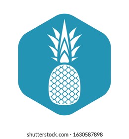 Icon-the pineapple. Delicious tropical fruit in a simple flat style. Vector illustration isolated on white background for design and web.