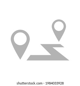 icon,way from point to point vector illustration