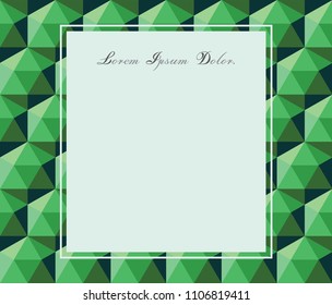 Icosahedron geometric texture background. Can be used for graphic in cover, page, template, poster. Vector illustration green background.