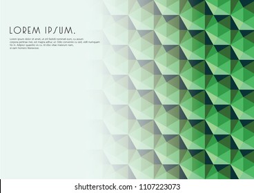 Icosahedron geometric texture background. Can be used for graphic in cover, page, template, poster. Vector illustration green background.
