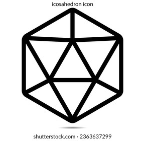 icosahedron icon vector illustration graphic on background