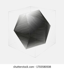 Icosahedron inscribed in the cube 3d, platonic solid, sacred geometry, universal geometry, drawing sketch