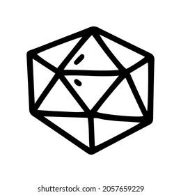 icosahedron line vector doodle simple icon design