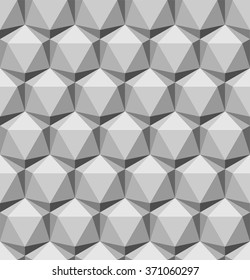 Icosahedron Pattern, Platonic Solids, Shades Of Grey Geometrical Pattern, Grayscale Background