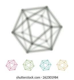 icosahedron's edges connected in overlapping transparency
