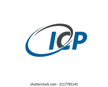 Letra ICP diseño creativo de un elegante logo de swoosh