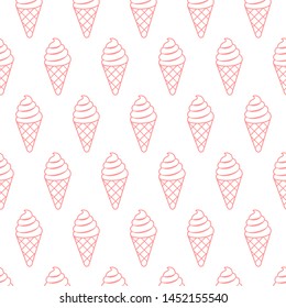 Icre cream seamless pattern isolated on white background. 