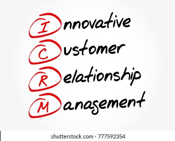ICRM - Innovative Customer Relationship Management acronym, business concept background