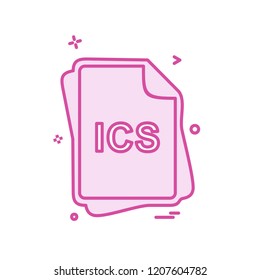 ICS file type icon design vector