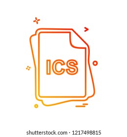 ICS file type icon design vector
