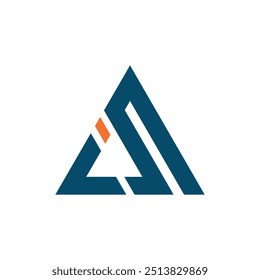 Logotipo de Letra ICS em Forma Triangular