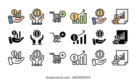 ICSIDIR icon set with multiple style governance, finance, network, automation, ecology, law statement