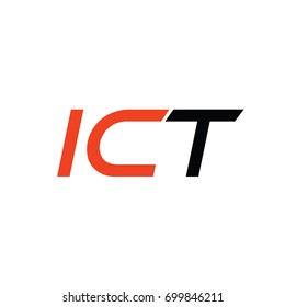ICT alphabet logotype. modern style