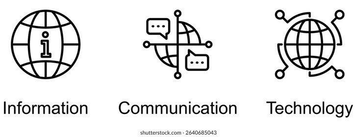 ICT banner web icon vector illustration