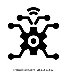 Icono de glifo de TIC. Ilustración vectorial simple sobre fondo blanco