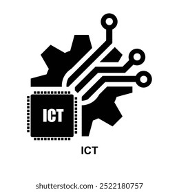 ICT icon The black ice symbol isolated on background vector illustration.