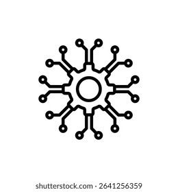 ICT icon outline set sign