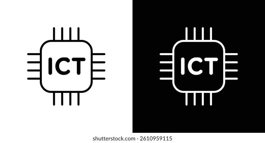 ICT icon Vector isolated outline drawing.