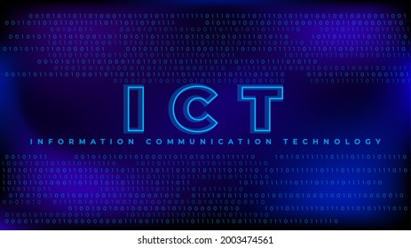 ICT information communication technology vector background futuristic digital