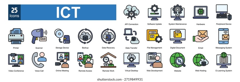  IKT (Informations- und Kommunikationstechnologie)Icon-Paket-Sammlung 
    