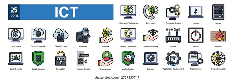  TECNOLOGÍA de iconos de TIC (Información y Comunicación) colección 
    