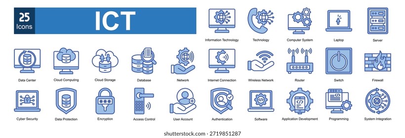  TECNOLOGÍA de iconos de TIC (Información y Comunicación) colección 
    

