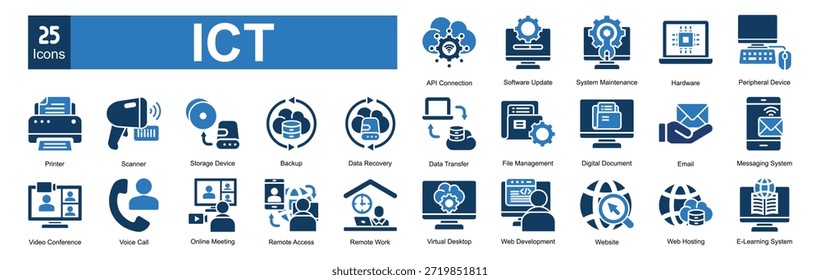 TECNOLOGÍA de iconos de TIC (Información y Comunicación) colección 
   