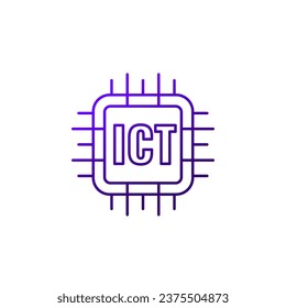 ICT line icon, Information and communications technology vector