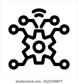 ICT Outline Icon. Simple Vector Illustration on White Background