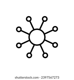 Icono vector ICT en color blanco y negro.