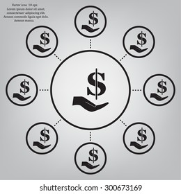 ictograph of money in hand