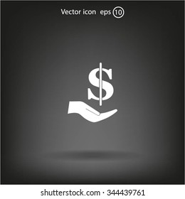 ictograph of money in hand