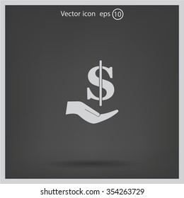 ictograph of money in hand