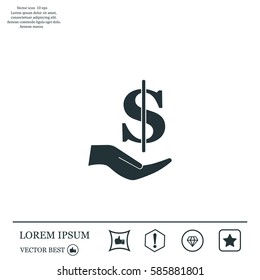 ictograph of money in hand