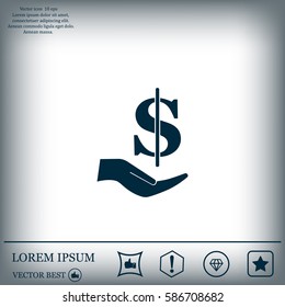 ictograph of money in hand
