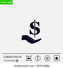 ictograph of money in hand